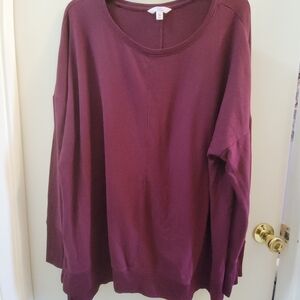 Time & Tru  Plus Size-XXL/18/20 Wine  Long Sleeve Sweater.